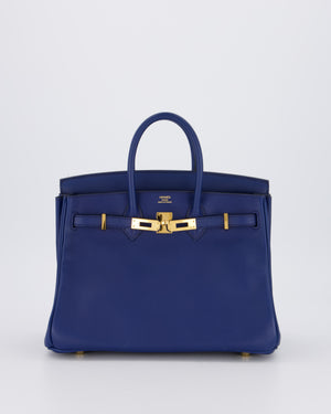 Hermès Birkin 25 Retourne Bag in Bleu Saphir Swift Leather with Gold Hardware