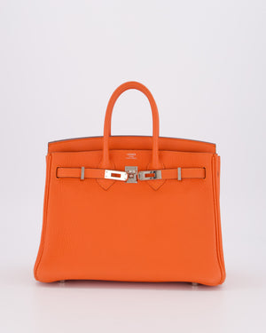Hermès Birkin 25 Retourne Bag in Feu Togo Leather with Palladium Hardware
