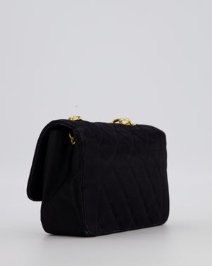Chanel Black Vintage Mini Diana Flap Bag in Satin with 24K Gold Hardware