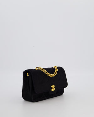 Chanel Black Vintage Mini Diana Flap Bag in Satin with 24K Gold Hardware