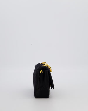 Chanel Black Vintage Mini Diana Flap Bag in Satin with 24K Gold Hardware