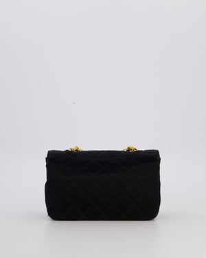 Chanel Black Vintage Mini Diana Flap Bag in Satin with 24K Gold Hardware
