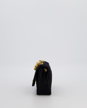 Chanel Black Vintage Mini Diana Flap Bag in Satin with 24K Gold Hardware