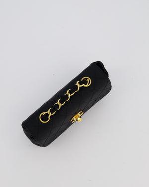 Chanel Vintage Black Ultra Mini Classic Bag in Canvas with 24k Gold Hardware