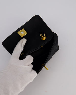 Chanel Vintage Black Ultra Mini Classic Bag in Canvas with 24k Gold Hardware