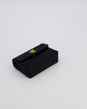 Chanel Vintage Black Ultra Mini Classic Bag in Canvas with 24k Gold Hardware