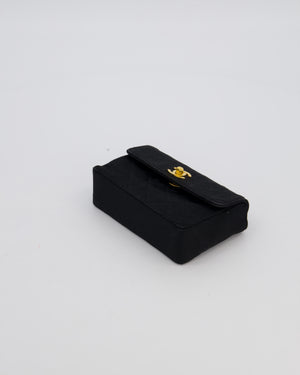Chanel Vintage Black Ultra Mini Classic Bag in Canvas with 24k Gold Hardware