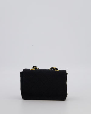 Chanel Vintage Black Ultra Mini Classic Bag in Canvas with 24k Gold Hardware