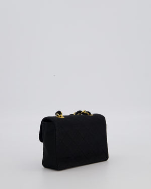 Chanel Vintage Black Ultra Mini Classic Bag in Canvas with 24k Gold Hardware