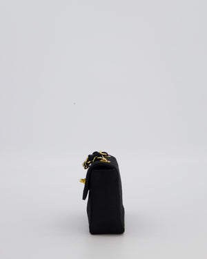 Chanel Vintage Black Ultra Mini Classic Bag in Canvas with 24k Gold Hardware