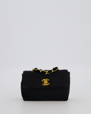 Chanel Vintage Black Ultra Mini Classic Bag in Canvas with 24k Gold Hardware