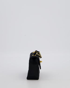 Chanel Vintage Black Ultra Mini Classic Bag in Canvas with 24k Gold Hardware