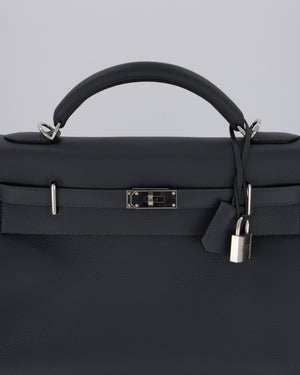 *RARE* Hermès Kelly 42 Maxi Retourne Bag in Gris Misty Togo Leather with Palladium Hardware