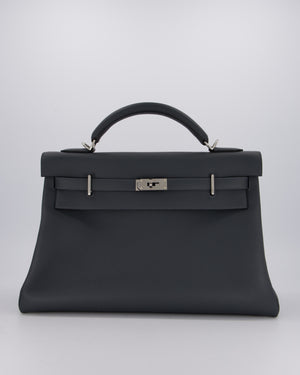 *RARE* Hermès Kelly 42 Maxi Retourne Bag in Gris Misty Togo Leather with Palladium Hardware