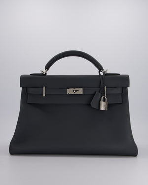 *RARE* Hermès Kelly 42 Maxi Retourne Bag in Gris Misty Togo Leather with Palladium Hardware