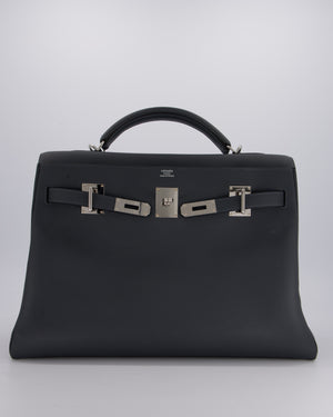 *RARE* Hermès Kelly 42 Maxi Retourne Bag in Gris Misty Togo Leather with Palladium Hardware