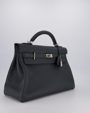 *RARE* Hermès Kelly 42 Maxi Retourne Bag in Gris Misty Togo Leather with Palladium Hardware