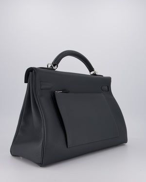 *RARE* Hermès Kelly 42 Maxi Retourne Bag in Gris Misty Togo Leather with Palladium Hardware