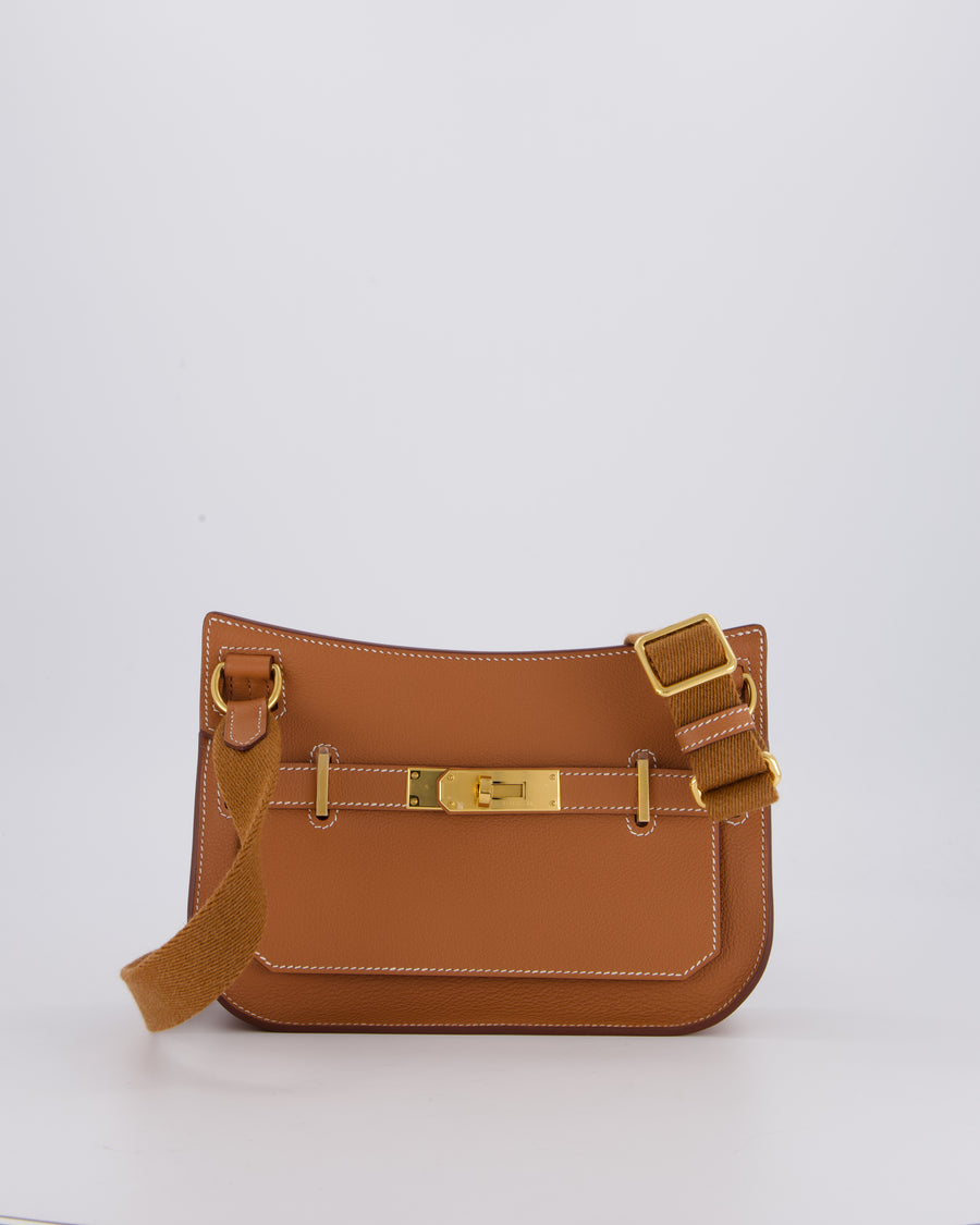 *RARE* Hermès Mini Jypsiere Bag in Gold Evercolour Leather with Gold Hardware