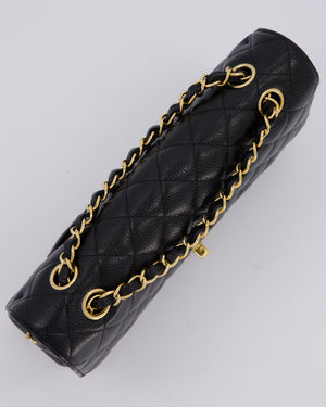Chanel Black Medium Classic Double Flap Bag in Caviar Leather with Gold Hardware