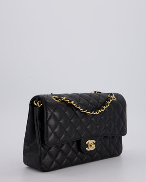 Chanel Black Medium Classic Double Flap Bag in Caviar Leather with Gold Hardware