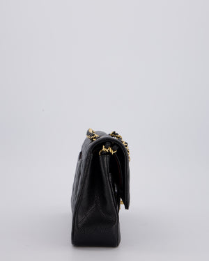 Chanel Black Medium Classic Double Flap Bag in Caviar Leather with Gold Hardware