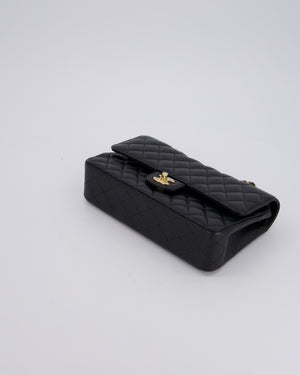 Chanel Black Medium Classic Double Flap Bag in Caviar Leather with Gold Hardware