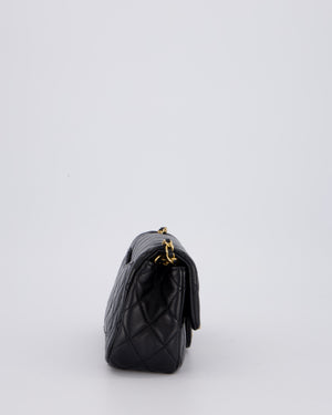 Chanel Black Pearl Crush Mini Square Flap Bag With Brushed Gold Hardware In Lambskin Leather