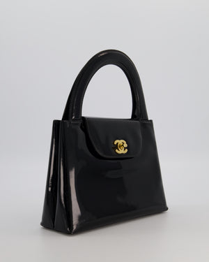 *RARE* Chanel Vintage Black Kelly Shopping Bag in Patent Leather with 24k Gold Hardware