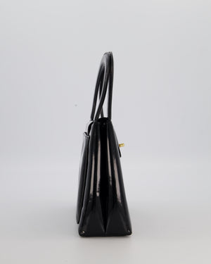 *RARE* Chanel Vintage Black Kelly Shopping Bag in Patent Leather with 24k Gold Hardware