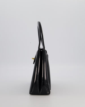 *RARE* Chanel Vintage Black Kelly Shopping Bag in Patent Leather with 24k Gold Hardware