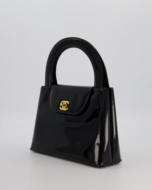 *RARE* Chanel Vintage Black Kelly Shopping Bag in Patent Leather with 24k Gold Hardware