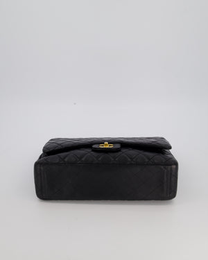 Chanel Black Maxi Classic Single Flap Bag in Lambskin Leather with Gold Hardware