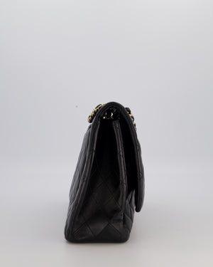Chanel Black Maxi Classic Single Flap Bag in Lambskin Leather with Gold Hardware
