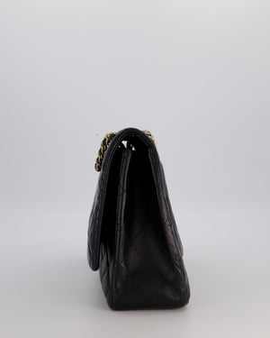 Chanel Black Maxi Classic Single Flap Bag in Lambskin Leather with Gold Hardware