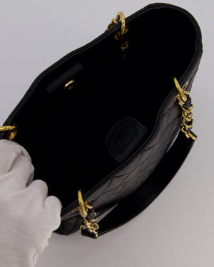 Chanel Black PST Petite Tote Bag in Caviar Leather with Gold Hardware