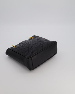 Chanel Black PST Petite Tote Bag in Caviar Leather with Gold Hardware