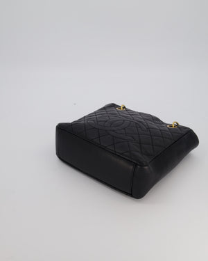 Chanel Black PST Petite Tote Bag in Caviar Leather with Gold Hardware