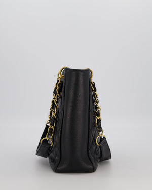 Chanel Black PST Petite Tote Bag in Caviar Leather with Gold Hardware