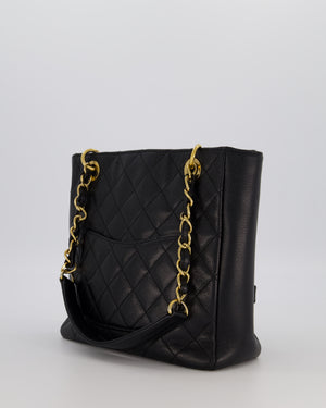 Chanel Black PST Petite Tote Bag in Caviar Leather with Gold Hardware