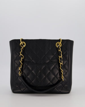 Chanel Black PST Petite Tote Bag in Caviar Leather with Gold Hardware