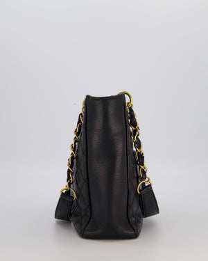 Chanel Black PST Petite Tote Bag in Caviar Leather with Gold Hardware