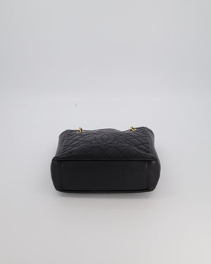 Chanel Black PST Petite Tote Bag in Caviar Leather with Gold Hardware