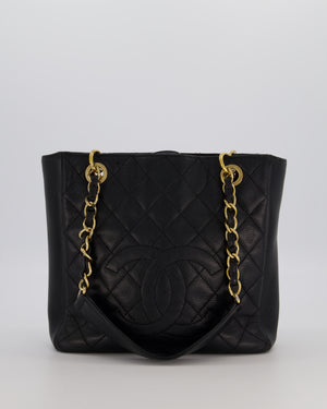 Chanel Black PST Petite Tote Bag in Caviar Leather with Gold Hardware