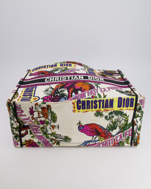 Christian Dior Fall 2023 Special Edition Multi-Colour Canvas Book Tote with Indian Animals Embroideries and Logo