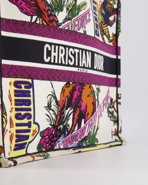 Christian Dior Fall 2023 Special Edition Multi-Colour Canvas Book Tote with Indian Animals Embroideries and Logo