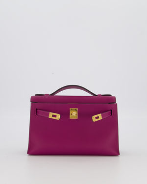 *RARE COLOUR* Hermès Kelly Pochette Bag in Anemone Swift Leather and Gold Hardware