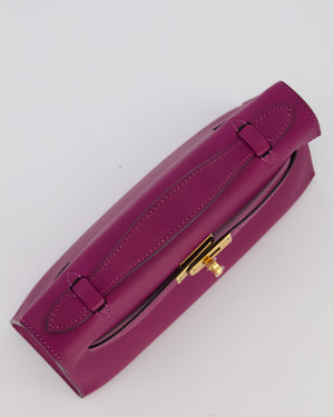 *RARE COLOUR* Hermès Kelly Pochette Bag in Anemone Swift Leather and Gold Hardware