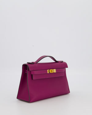 *RARE COLOUR* Hermès Kelly Pochette Bag in Anemone Swift Leather and Gold Hardware