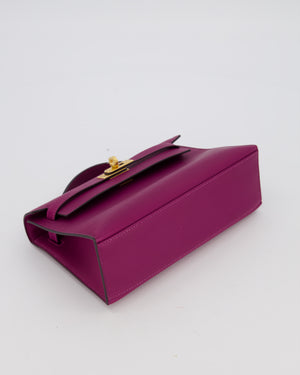 *RARE COLOUR* Hermès Kelly Pochette Bag in Anemone Swift Leather and Gold Hardware